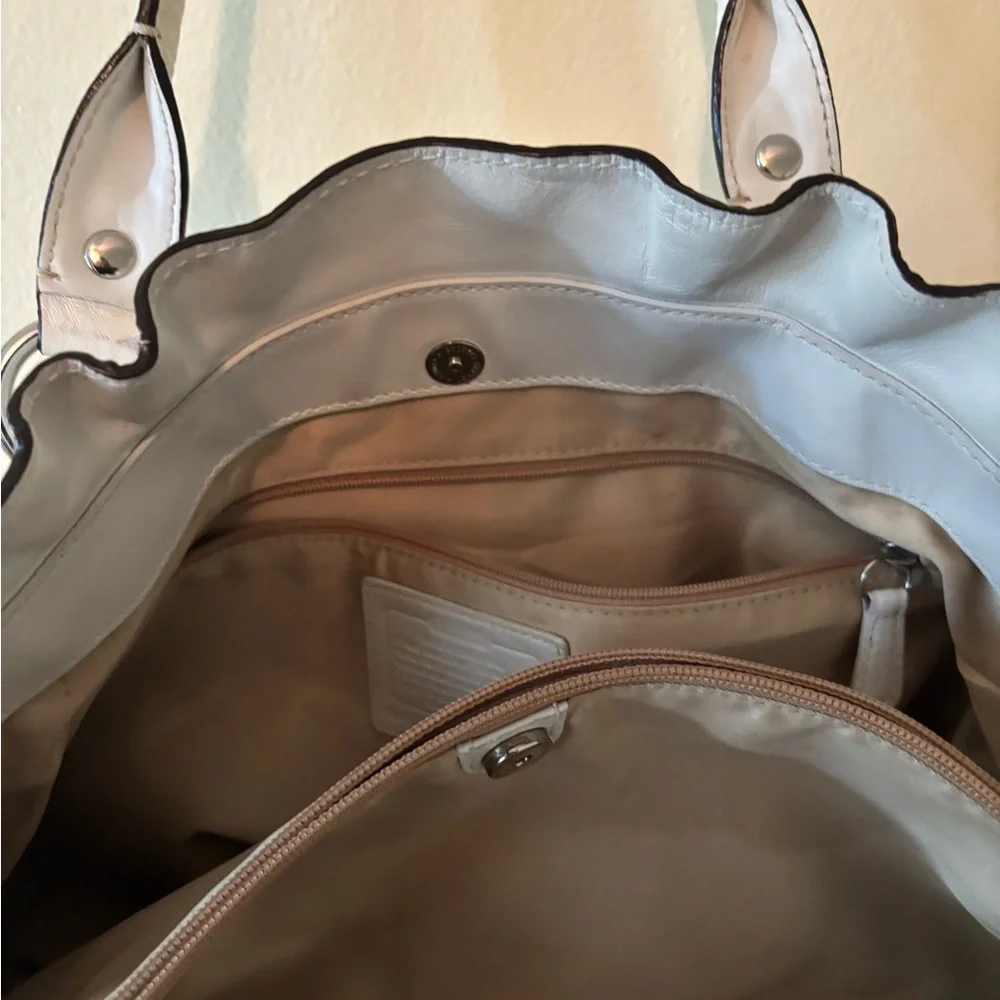 Coach Penelope Satchel/Shoulder Bag~Cream/Bone White Pebbled Leather SEE PHOTOS - Picture 10 of 16